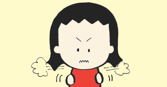 angry little girl cartoon